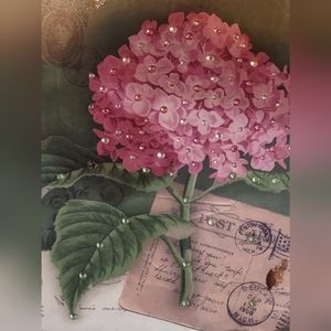 Hydrangea Flowers Painted Slate  Nostalgia